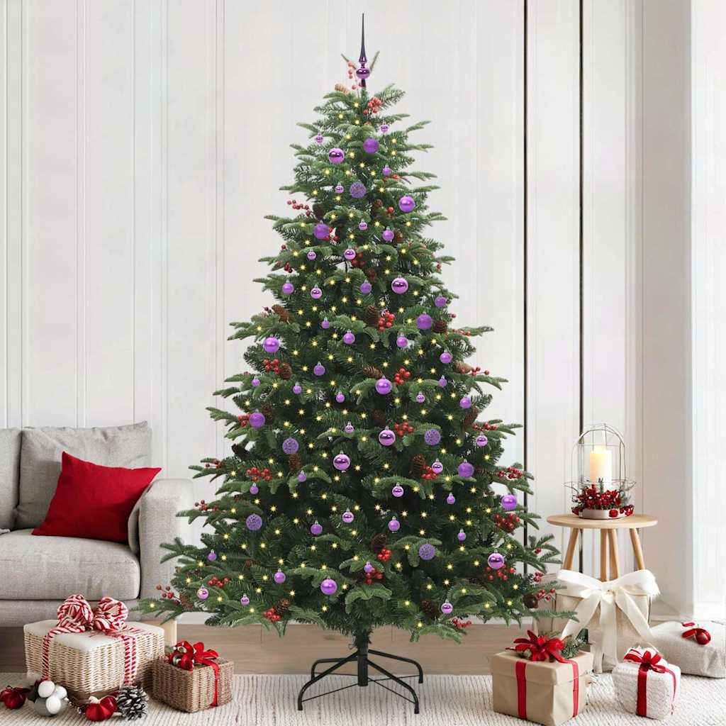 Kunstigt juletræ Grøn 240 cm PVC og metal og plast