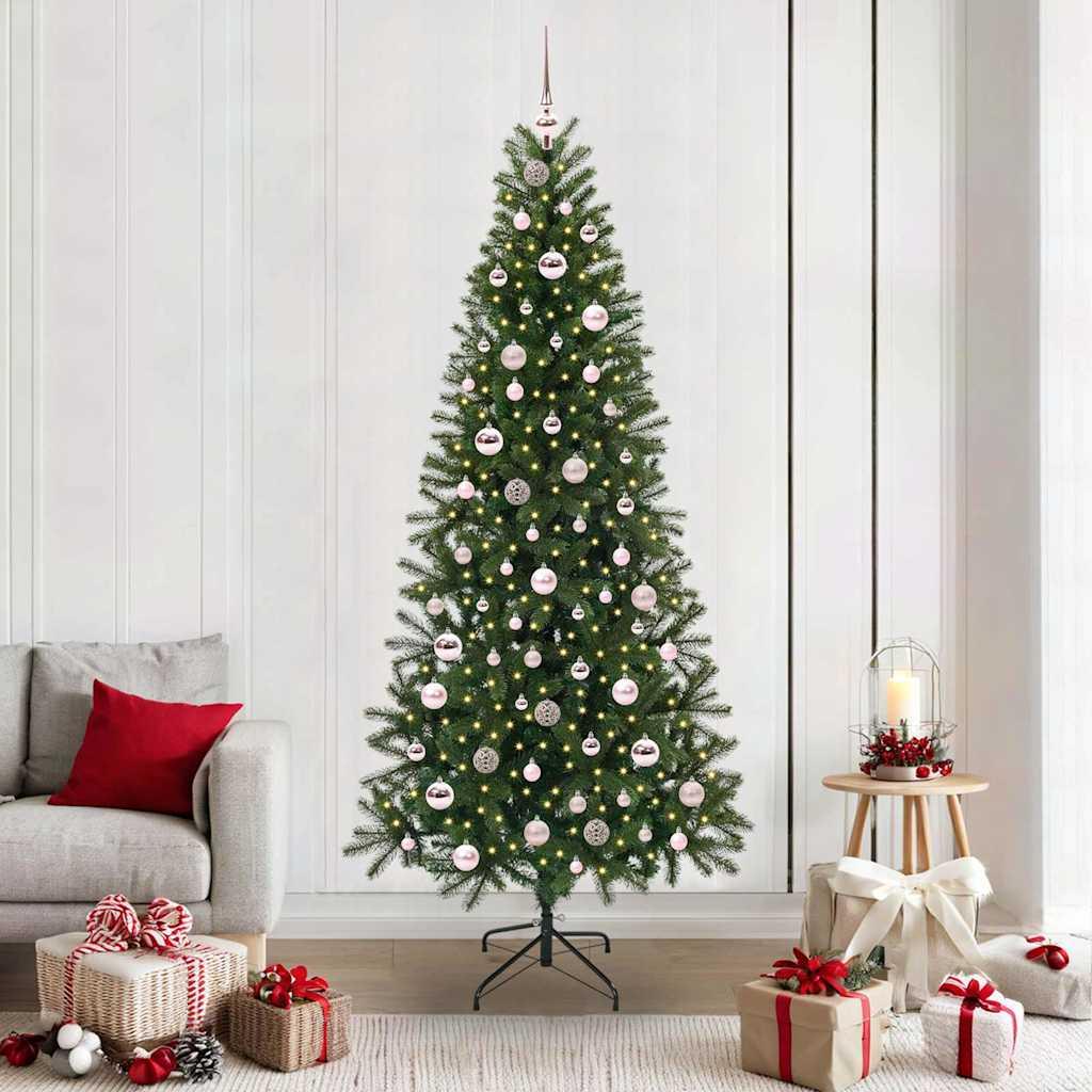 Kunstigt juletrÃ¦ med 300 LED'er GrÃ¸n 210 cm PE og PVC