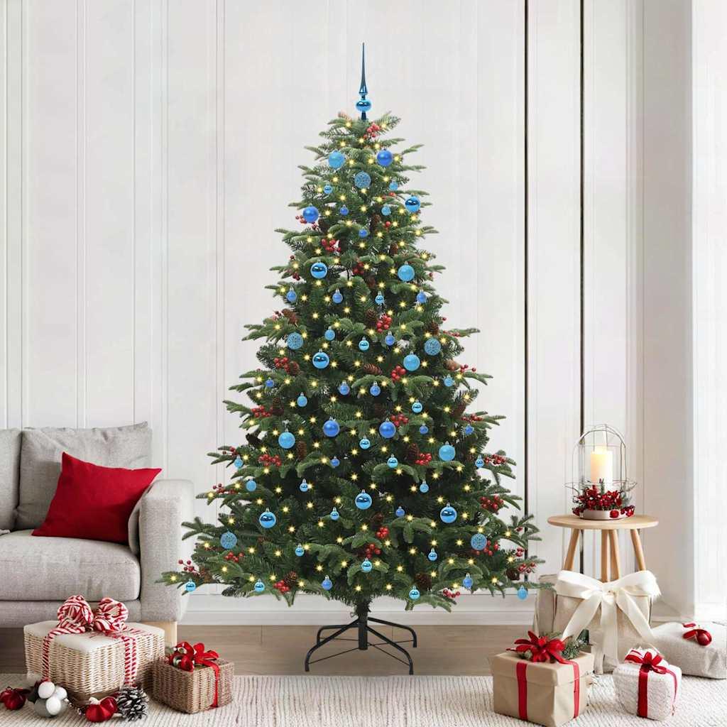 Kunstigt juletræ Grøn 210 cm PVC og metal og plast