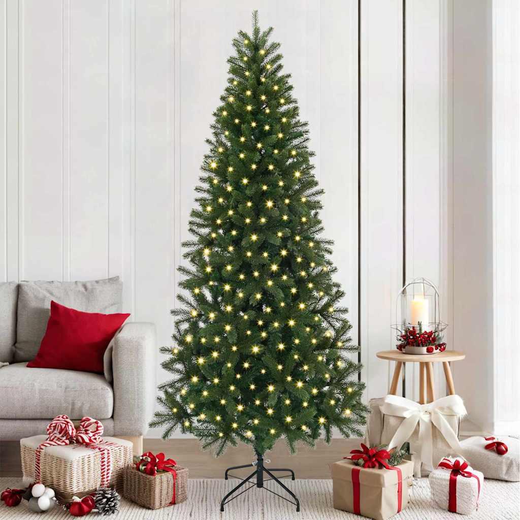 Kunstigt juletrÃ¦ med 300 LED'er GrÃ¸n 210 cm PE og PVC