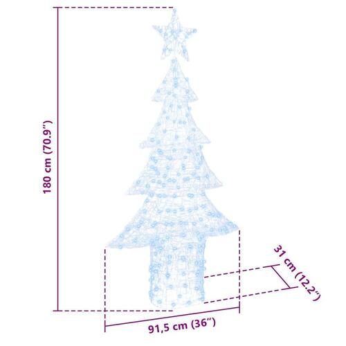 Juletræ med 240 LED'er Kold hvid 180 cm Akryl