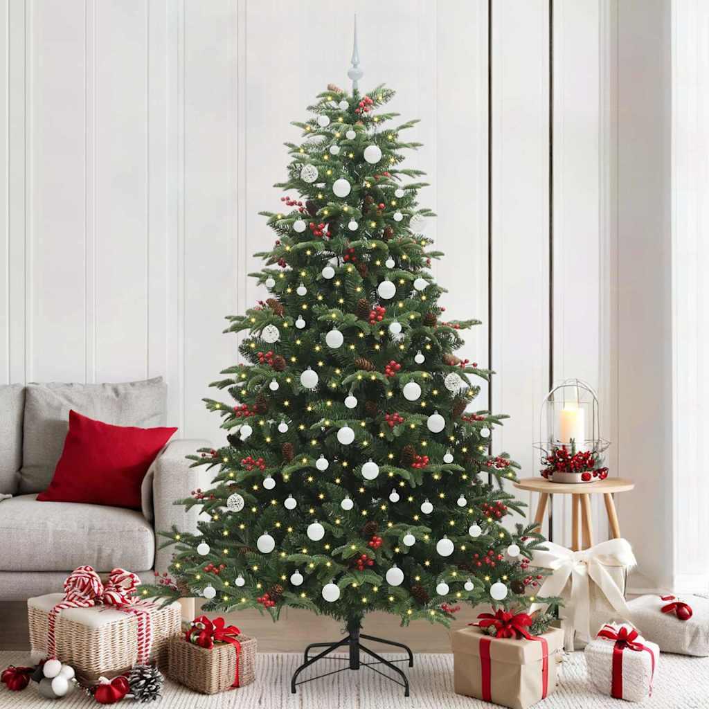 Kunstigt juletræ Grøn 210 cm PVC og metal og plast