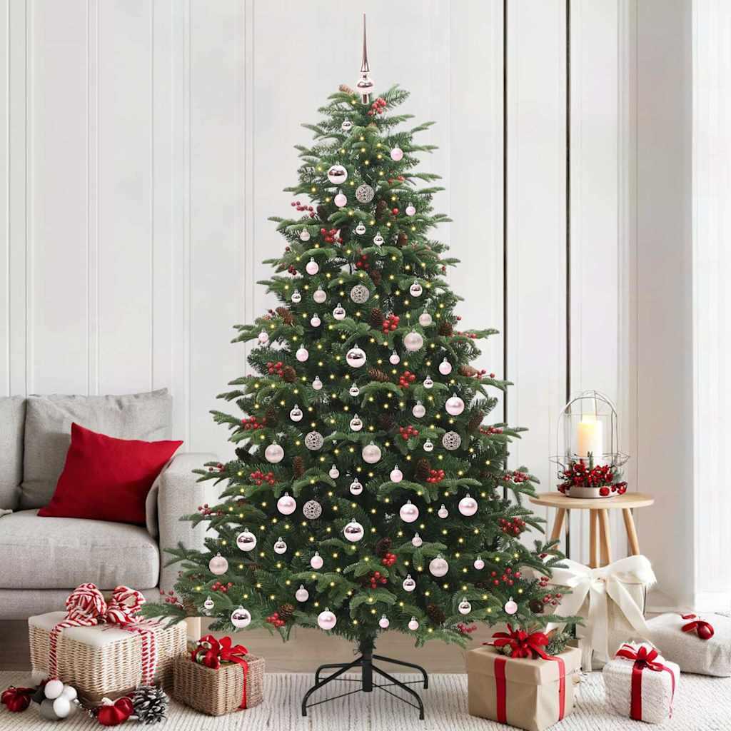 Kunstigt juletræ Grøn 210 cm PVC og metal og plast