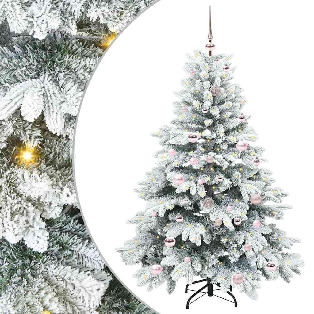 Kunstigt juletræ 150 cm - hvid med 150 LED, PE/PVC