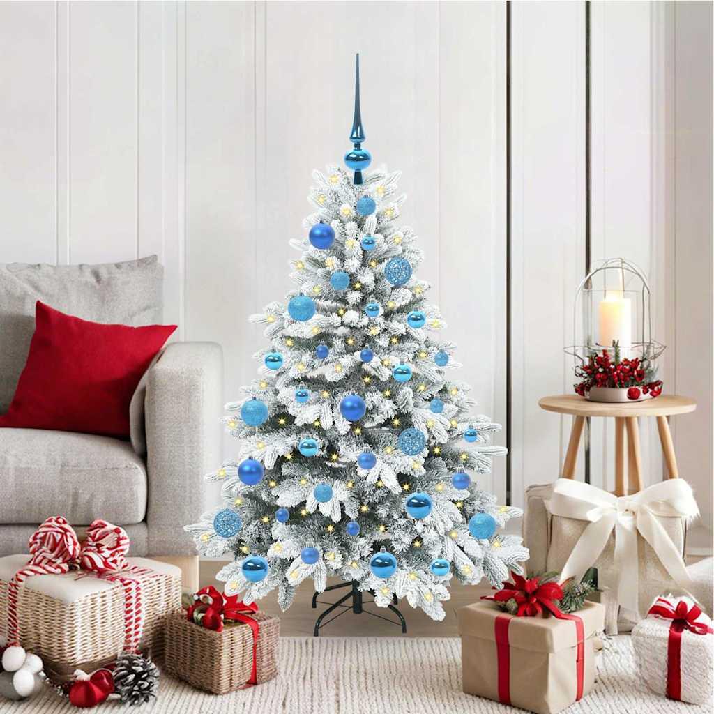 Kunstigt juletræ 120 cm med 150 LED - hvid, PE/PVC