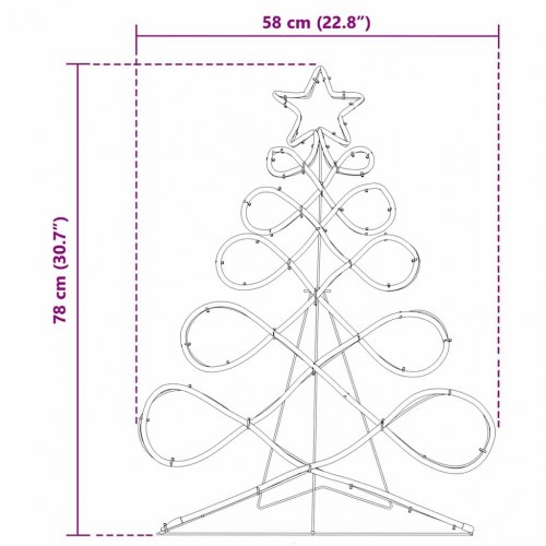 Lys i form af et juletræ Flerfarvet 80 x 56 cm PVC