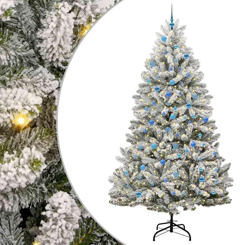 Kunstigt juletræ Grøn og Hvid 240 cm PVC og metal
