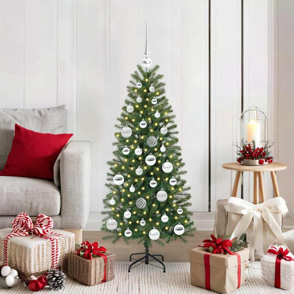 Kunstigt juletræ med 150 LED'er Grøn 120 cm PE og PVC