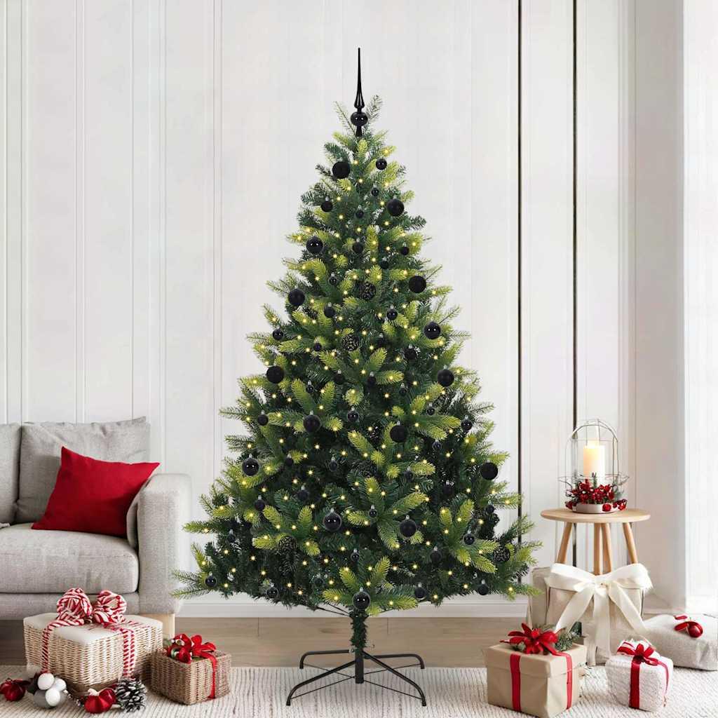 Kunstig Hengende Juletræ 300 LEDs Grøn 210 cm PVC og PE