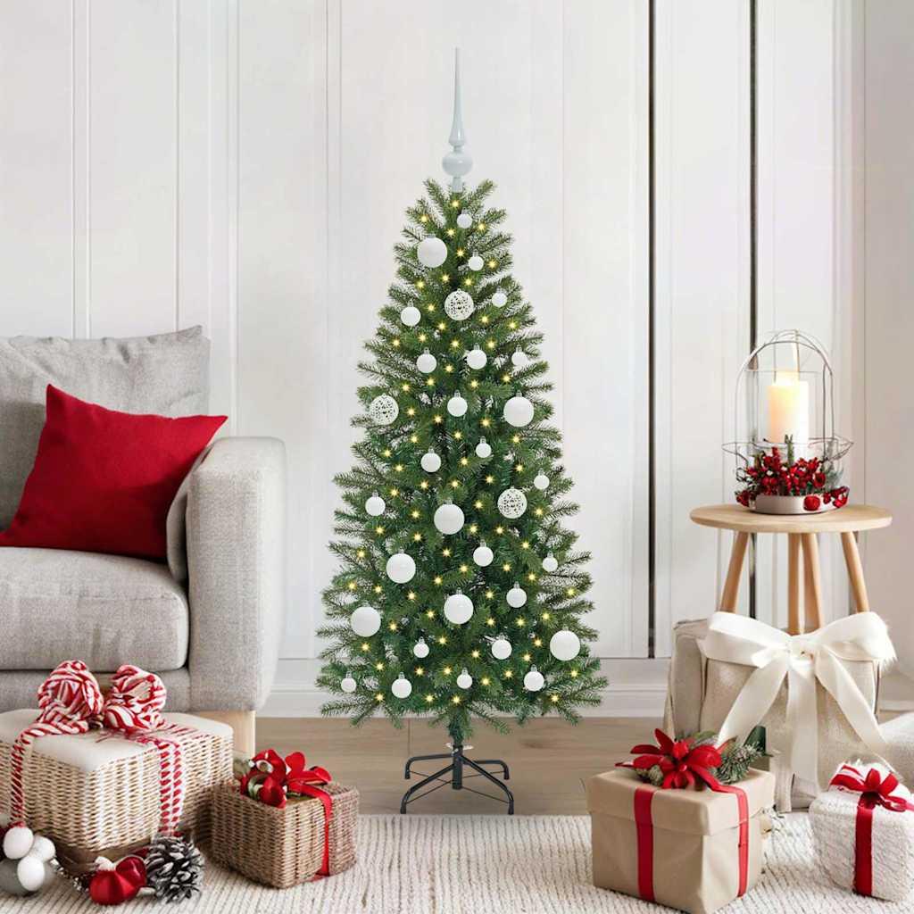 Kunstigt juletræ med 150 LED'er Grøn 120 cm PE og PVC