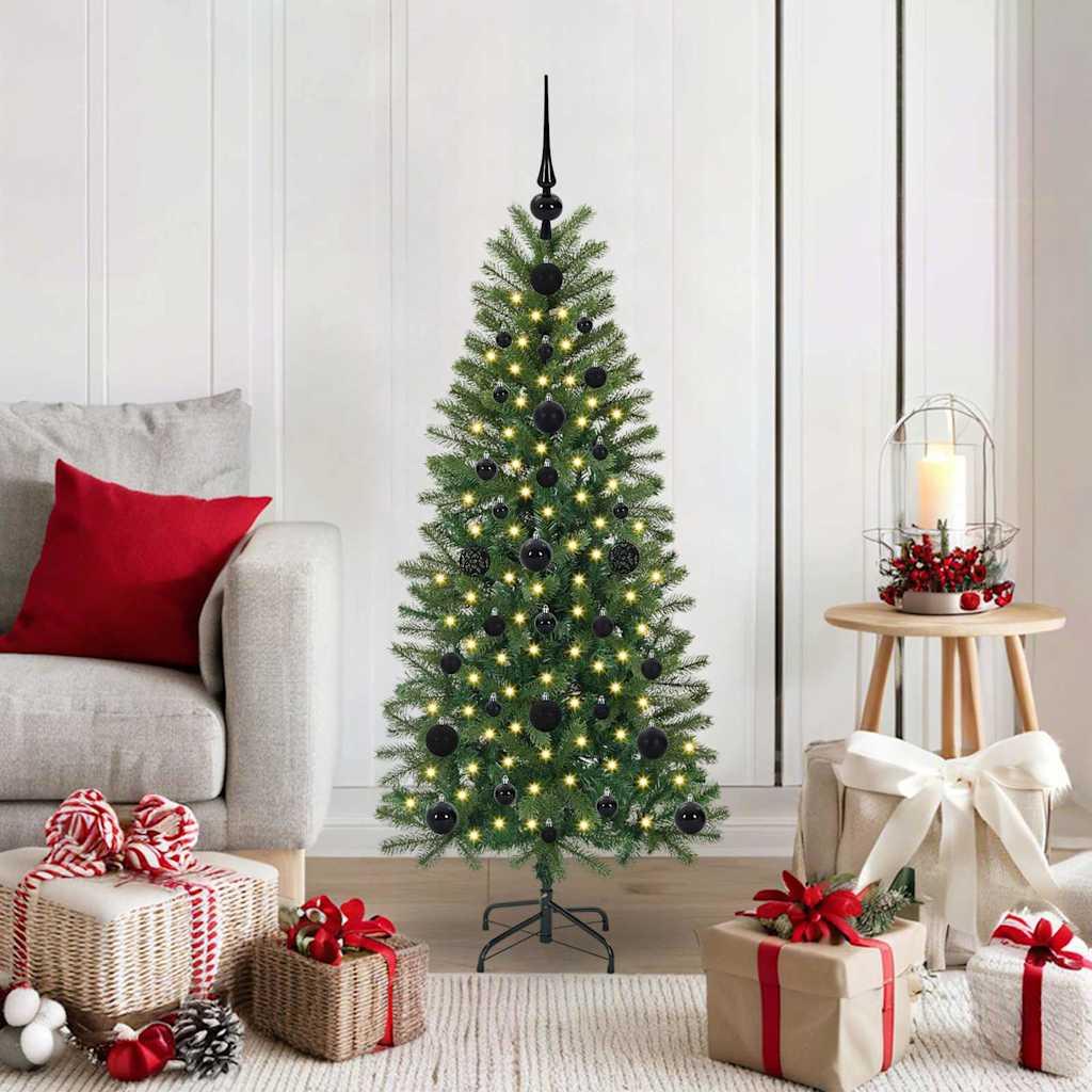 Kunstigt juletræ med 150 LED'er Grøn 120 cm PE og PVC