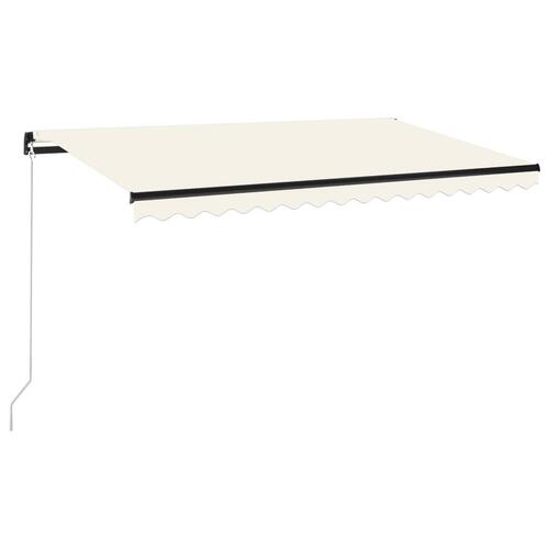 Markise m. LED-lys 450x350 cm manuel betjening cremefarvet