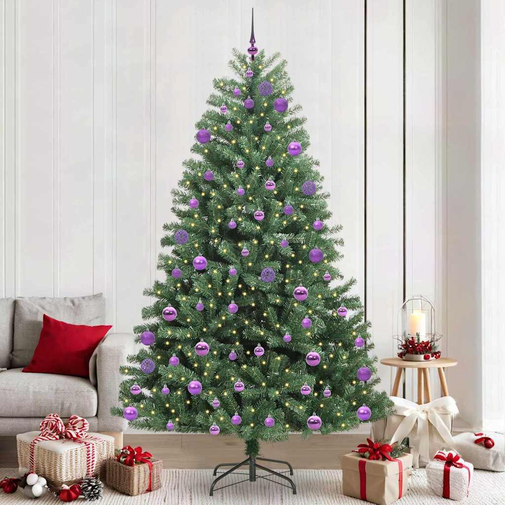 Kunstigt Hinged Juletræ Grøn 240 cm PVC og metal