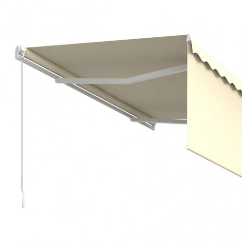 Markise med gardin 3 × 2,5 m - manuel betjening, cremefarvet