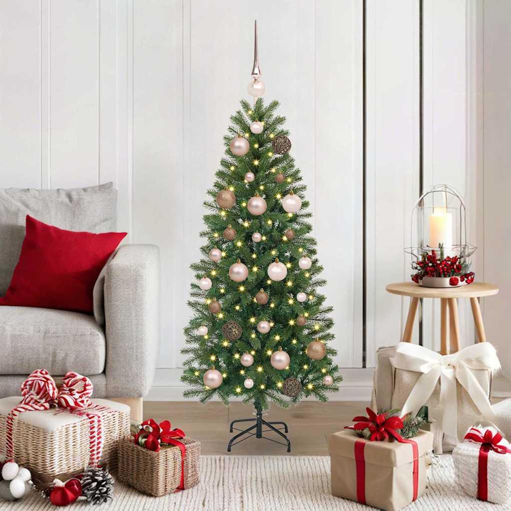 Kunstigt juletræ med 150 LED'er Grøn 120 cm PE og PVC
