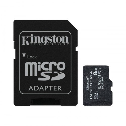 SD hukommelseskort micro - Kingston Industrial 8 GB med adapter