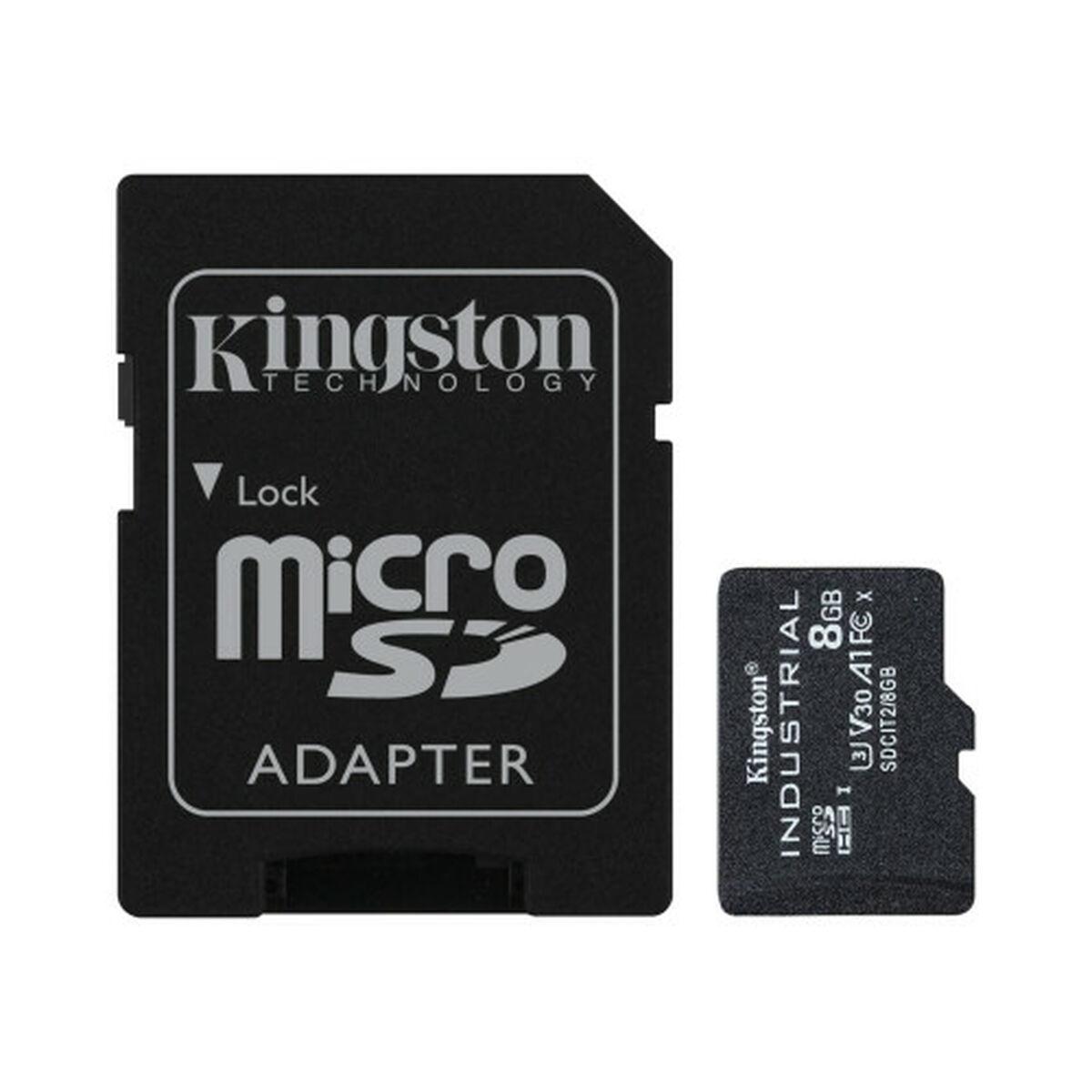 SD hukommelseskort micro - Kingston Industrial 8 GB med adapter