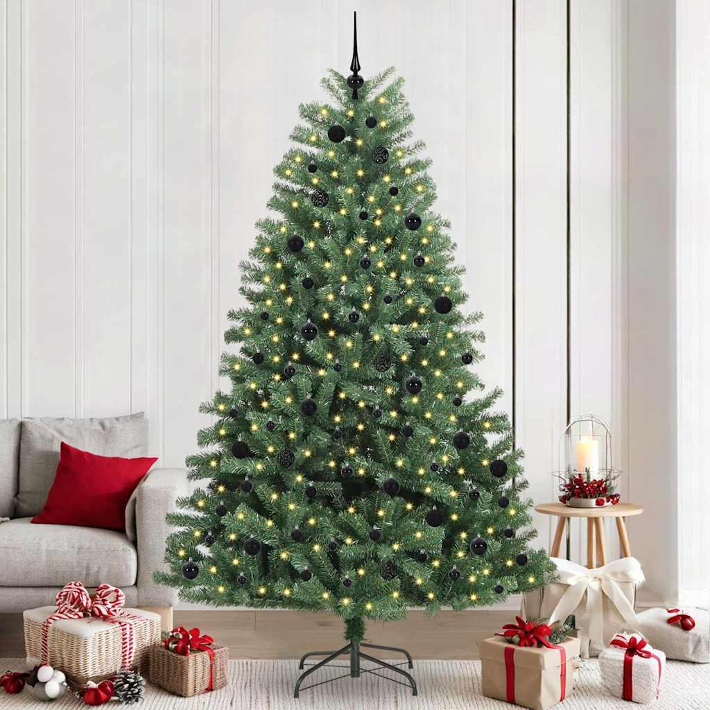 Kunstigt Hinged Juletræ Grøn 240 cm PVC og metal