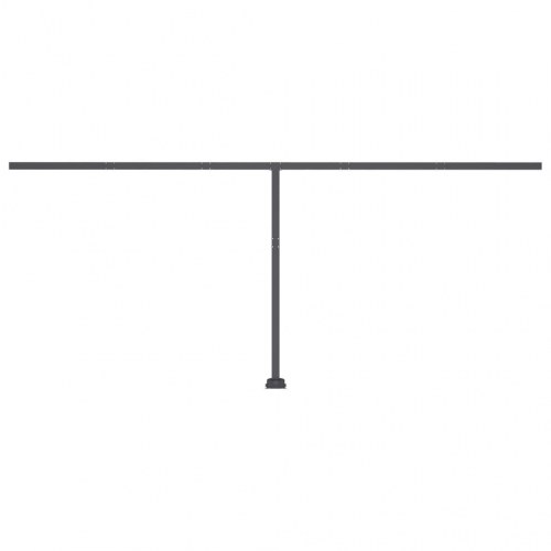 Fritstående markise 500x350 cm automatisk betjening blå/hvid