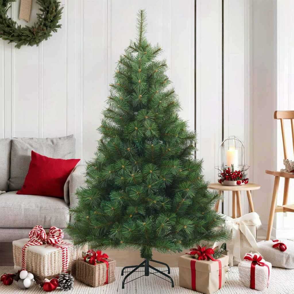 Kunstigt Hinged Juletræ med stativ Grøn 150 cm PVC, stål