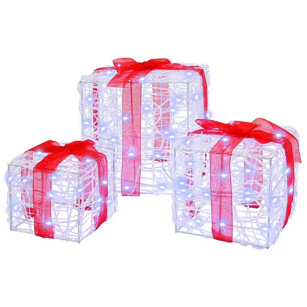 Gaveæske med 60 LED'er 3 stk Kold hvid 20 x 20 x 20 cm Akryl