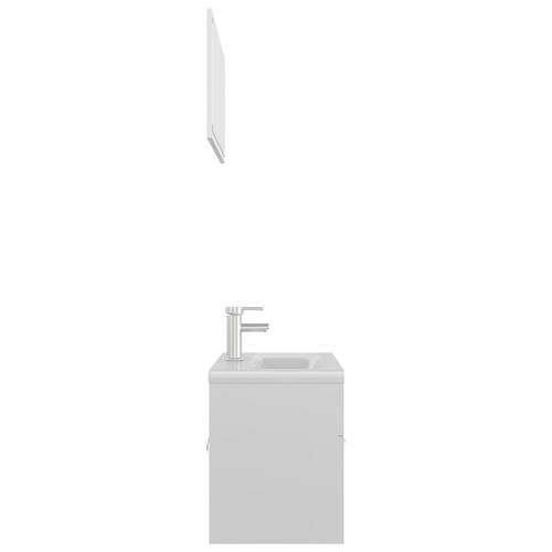 Badeværelsesmøbelsæt spånplade hvid højglans