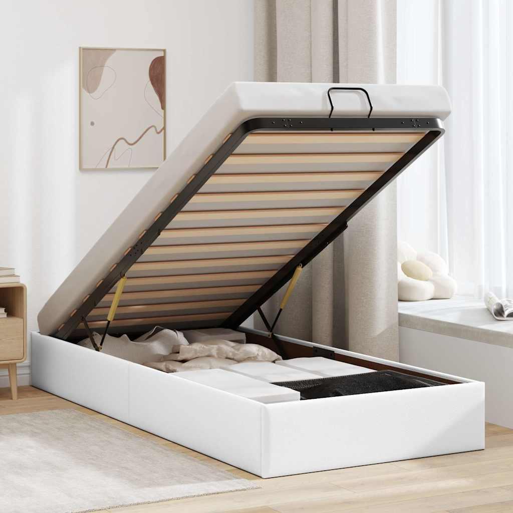 Osmannisk sengeramme uden madras 80x200 cm kunstlæder hvid
