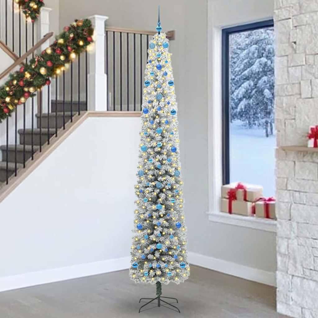 Kunstigt juletræ med stativ Grøn 270 cm PVC og Stål og Plastik