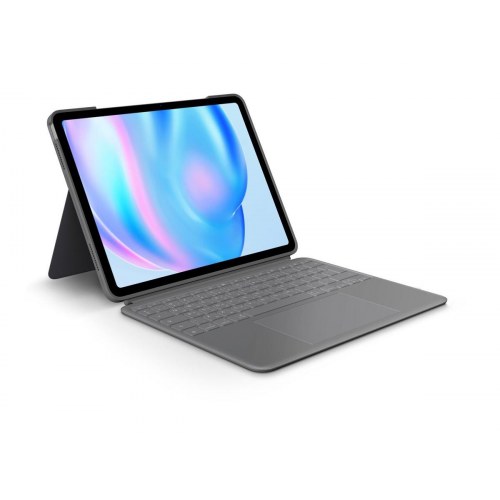 Tastatur med trackpad til iPad - Logitech Combo Touch, nordisk, oxford-grå (13" iPad Air M2/M3)