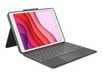 Tastatur til iPad med trackpad – Logitech Combo Touch, Pan Nordic, grafit