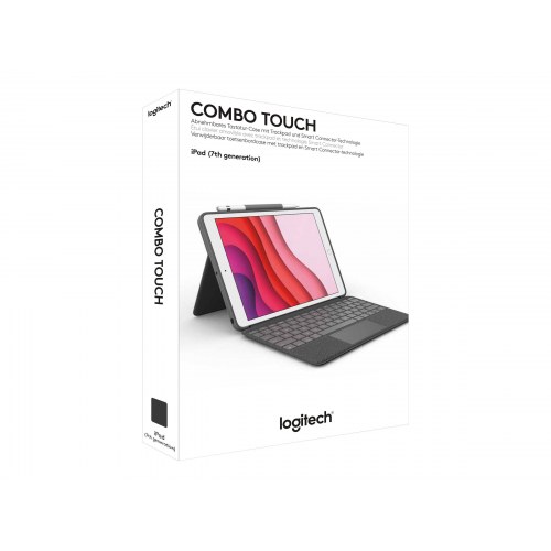 Tastatur til iPad med trackpad – Logitech Combo Touch, Pan Nordic, grafit