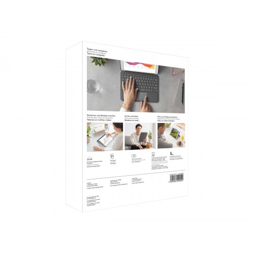 Tastatur til iPad med trackpad – Logitech Combo Touch, Pan Nordic, grafit