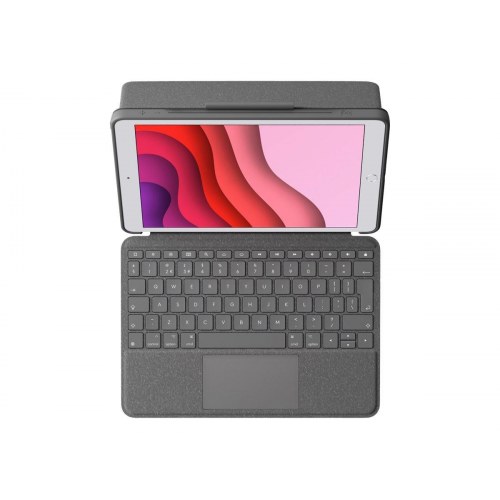 Tastatur til iPad med trackpad – Logitech Combo Touch, Pan Nordic, grafit