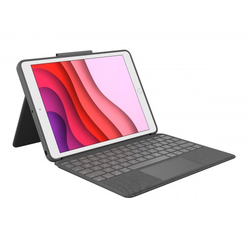 Tastatur til iPad med trackpad – Logitech Combo Touch, Pan Nordic, grafit