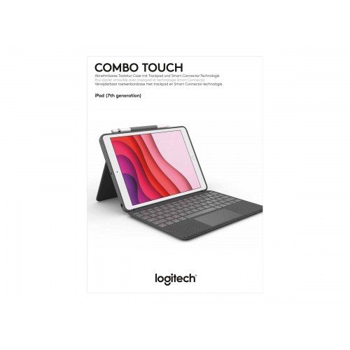 Tastatur til iPad med trackpad – Logitech Combo Touch, Pan Nordic, grafit