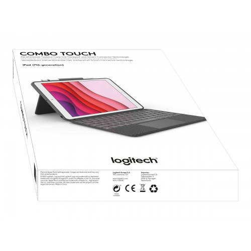 Tastatur til iPad med trackpad – Logitech Combo Touch, Pan Nordic, grafit