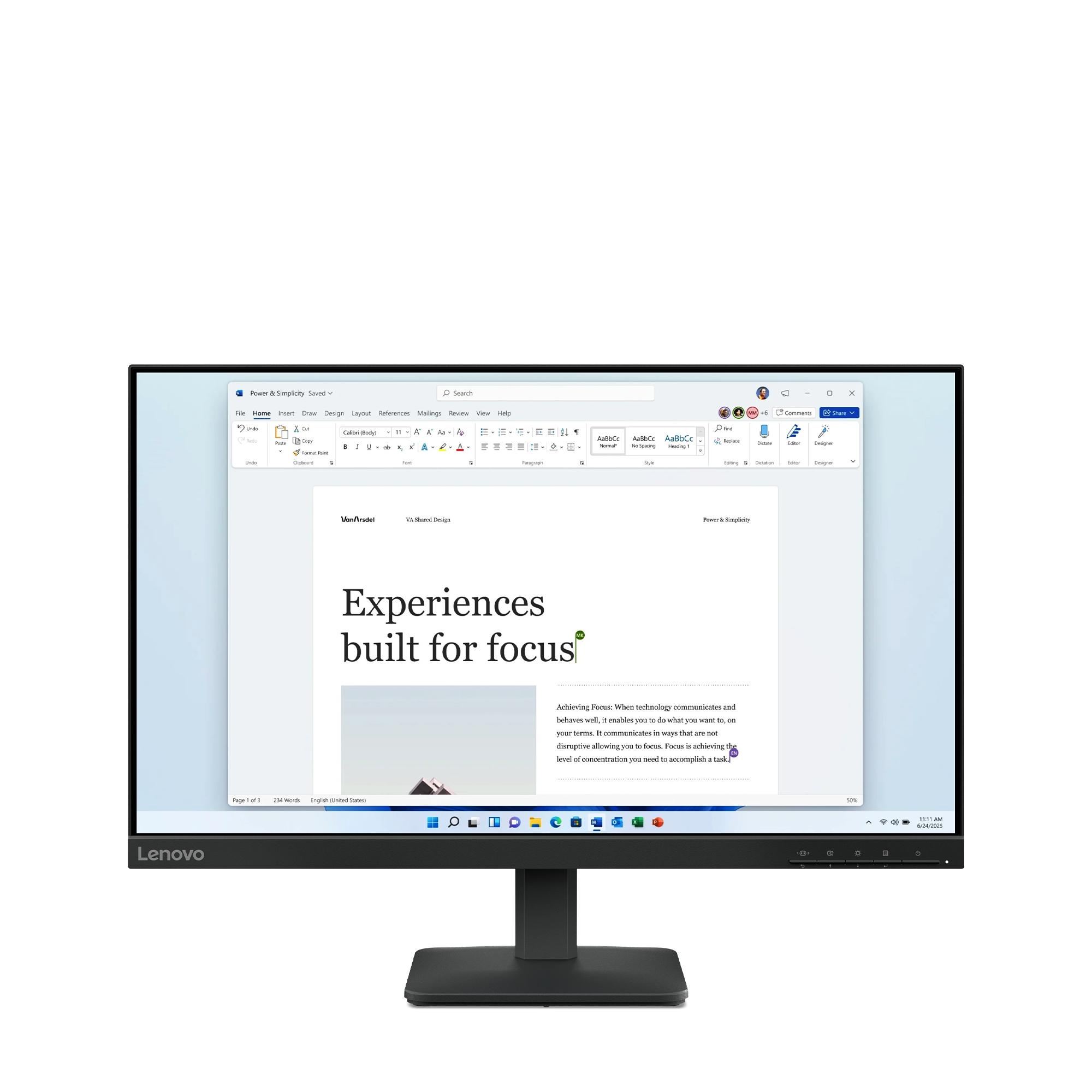 Skærm 24" Lenovo L24-4e IPS Full HD 100 Hz HDMI billede