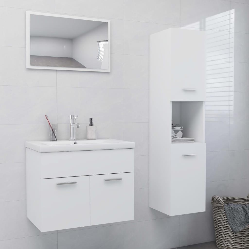 Billede af Badeværelsesmøbelsæt spånplade hvid