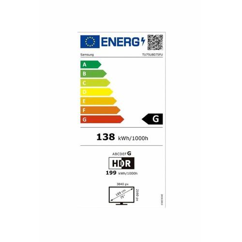 4K Smart TV Samsung 75" TU75U8075 (2024) - Crystal UHD LED HDR
