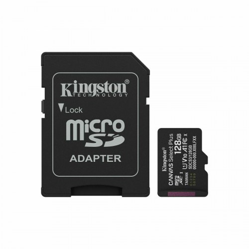 MicroSD-kort Kingston 128 GB med SD-adapter (Canvas Select Plus)