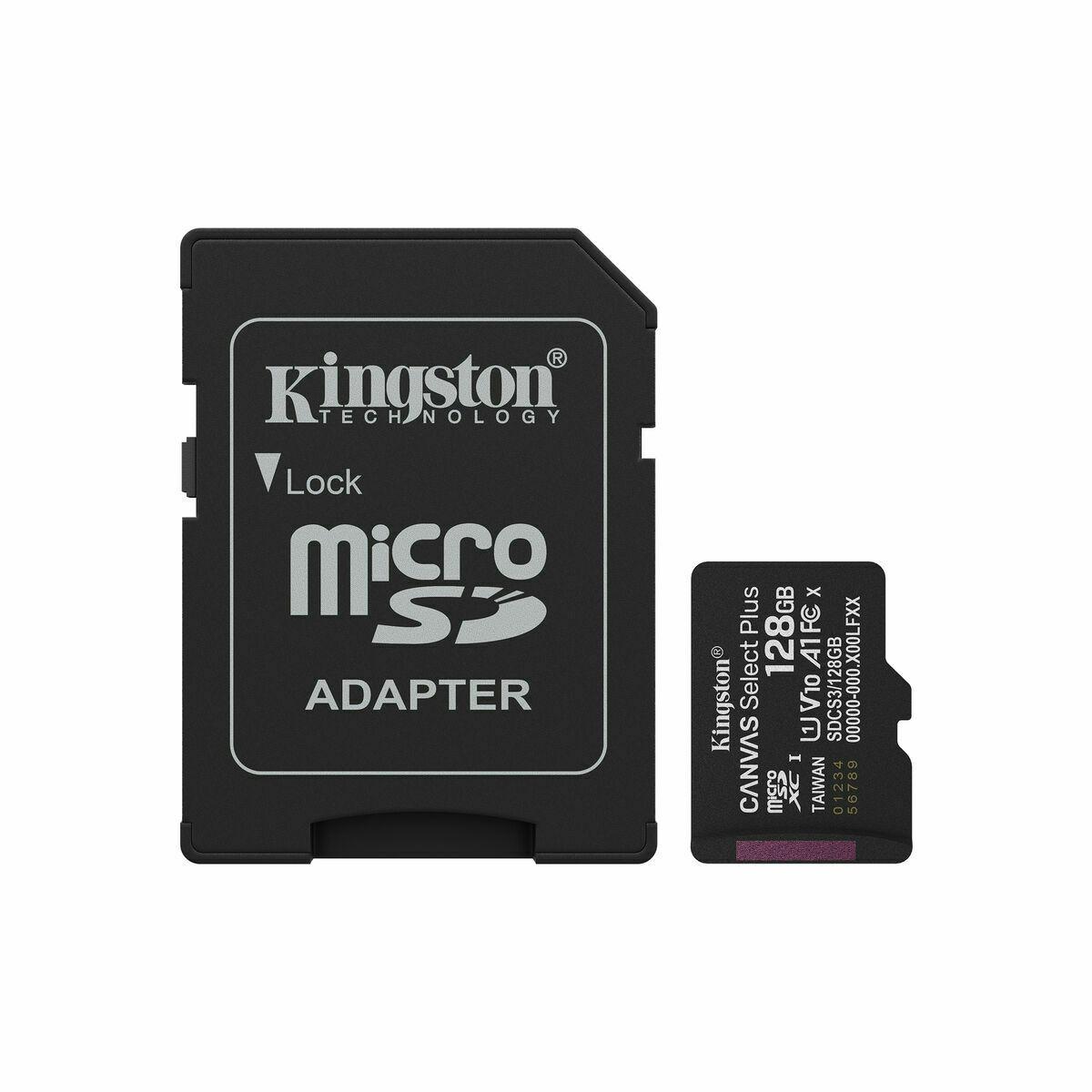 MicroSD-kort Kingston 128 GB med SD-adapter (Canvas Select Plus)
