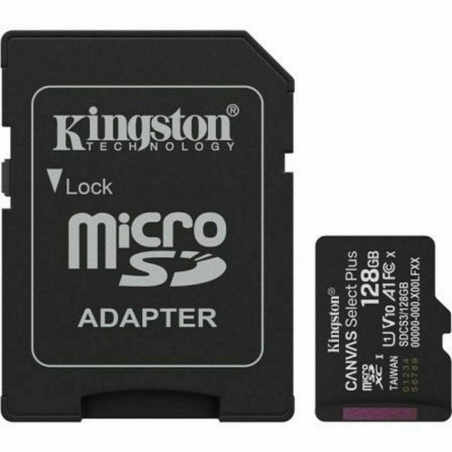 MicroSD-kort Kingston 128 GB med SD-adapter (Canvas Select Plus)