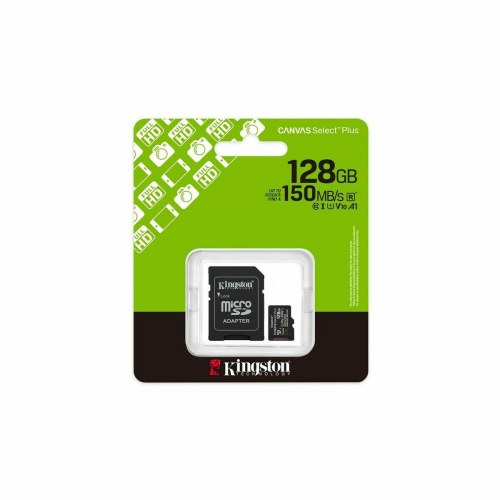MicroSD-kort Kingston 128 GB med SD-adapter (Canvas Select Plus)