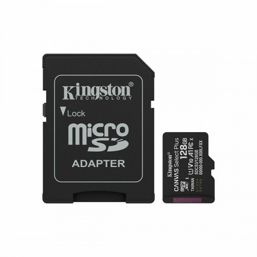 MicroSD-kort Kingston 128 GB med SD-adapter (Canvas Select Plus)