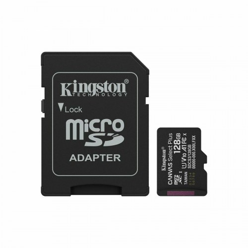 MicroSD-kort Kingston 128 GB med SD-adapter (Canvas Select Plus)