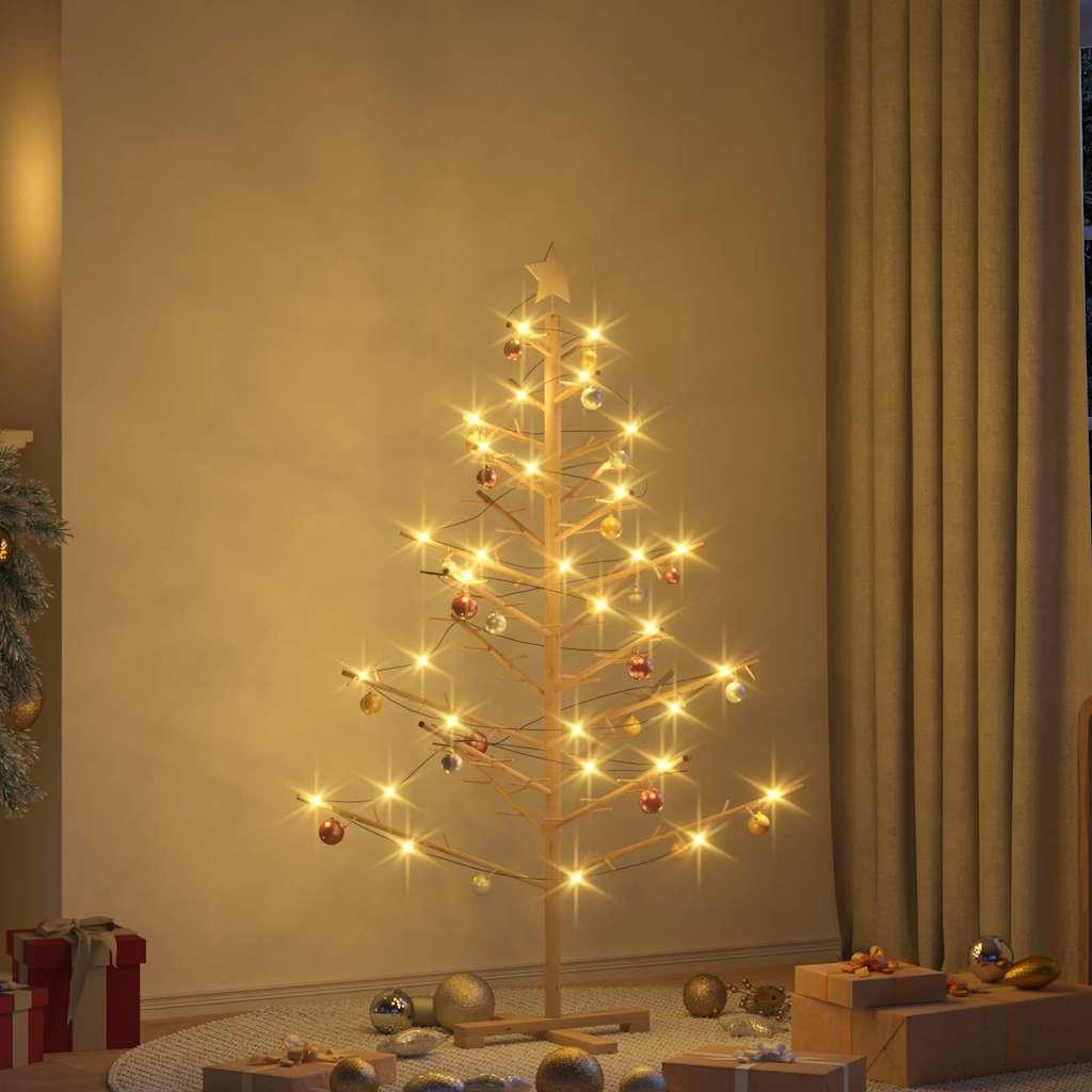Træ juletræ med stativ Naturfarvet 150 cm Massivt fyrretræ