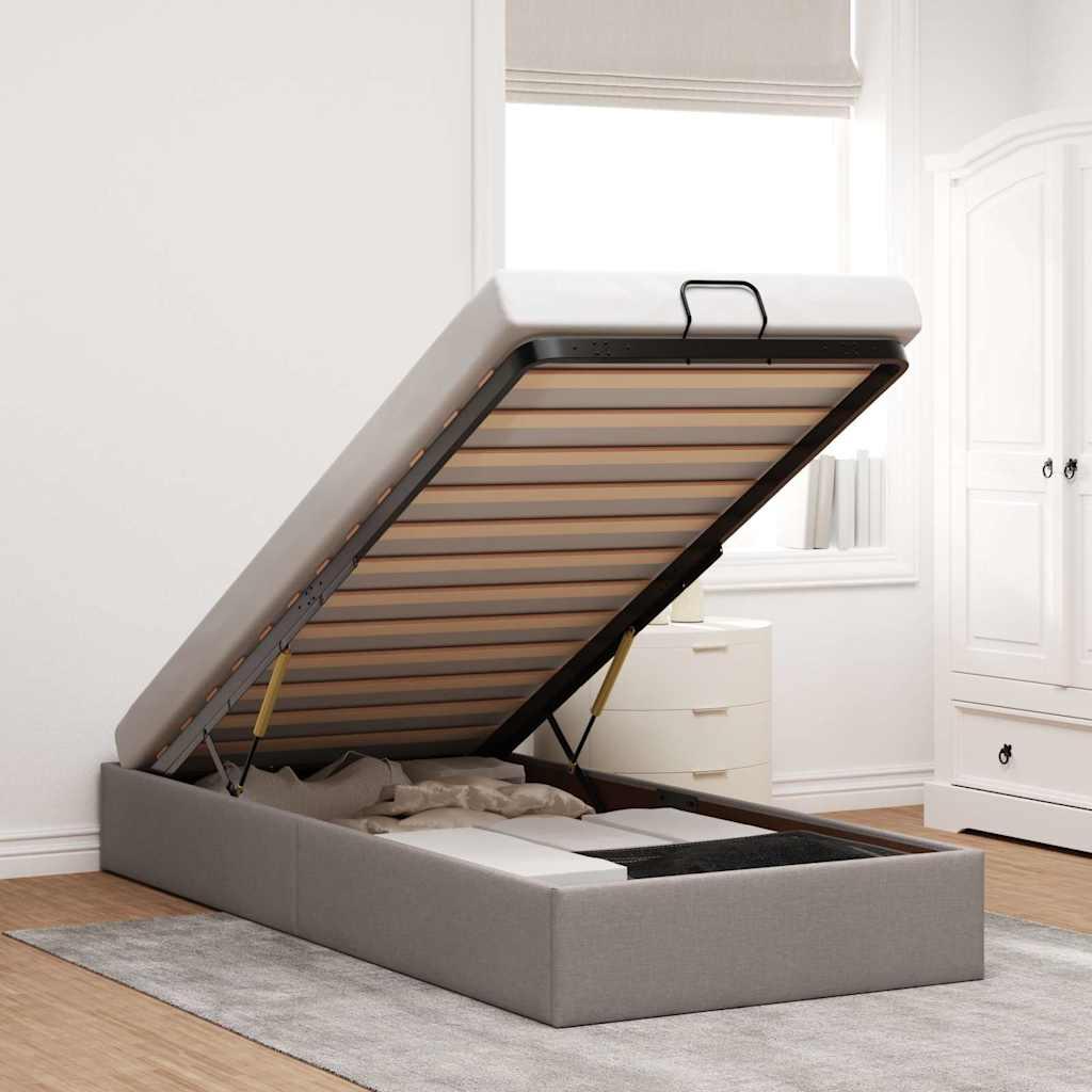 Osmannisk sengeramme uden madras 80x200 cm stof gråbrun