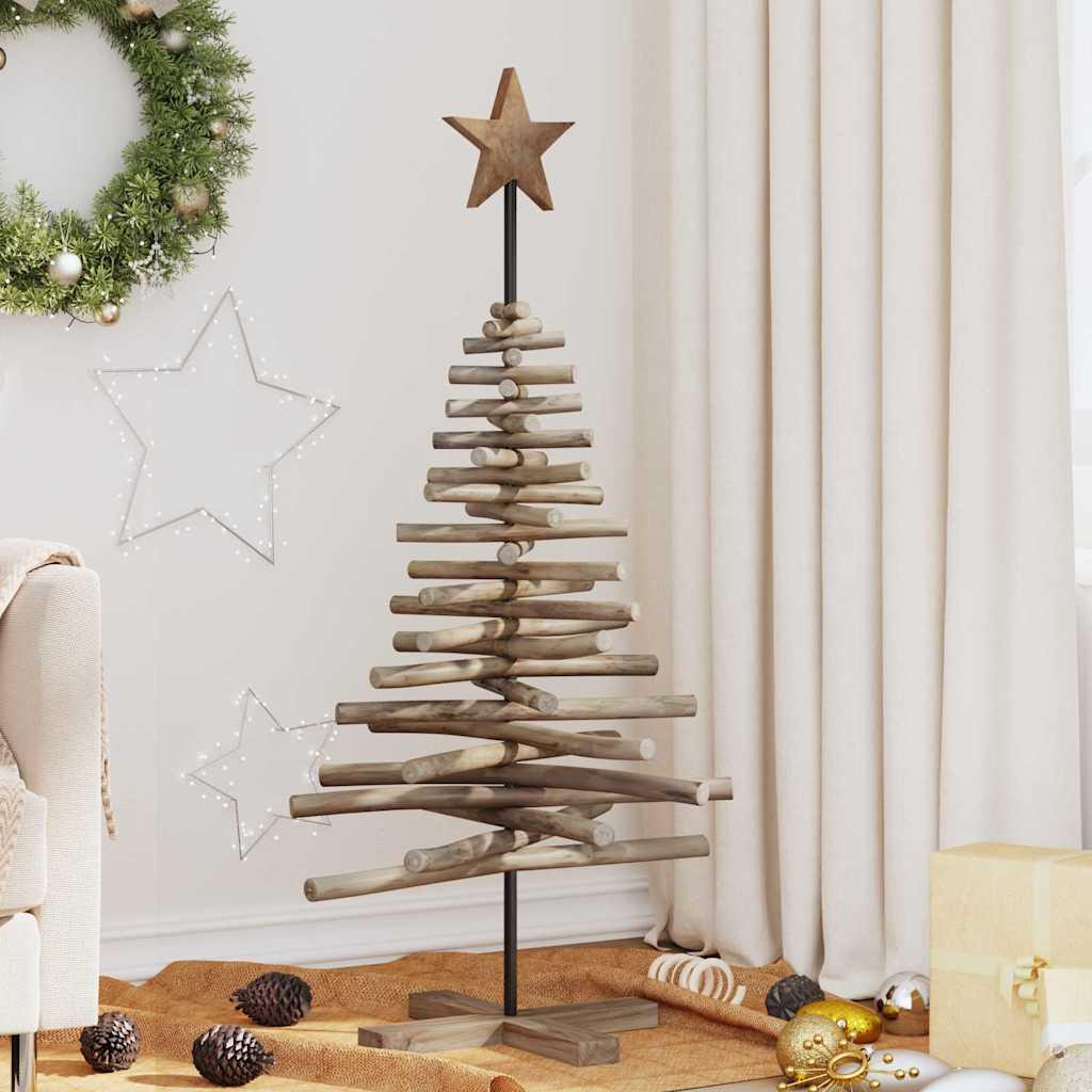 Juletræ med stativ Brun 120 cm Massivt teaktræ