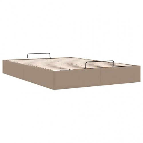 Osmannisk sengeramme med opbevaring 140x200 cm - kunstlæder, cappuccino
