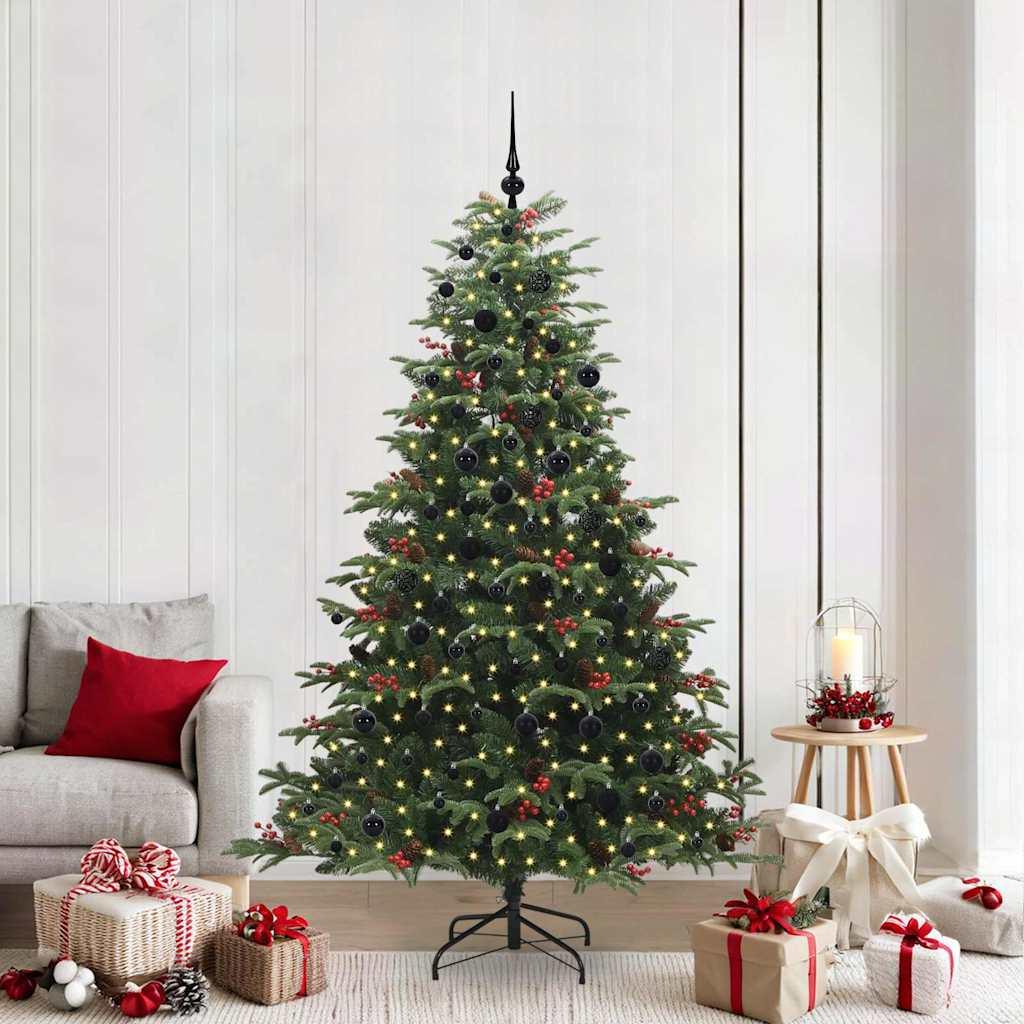 Kunstigt juletræ Grøn 210 cm PVC og metal og plast